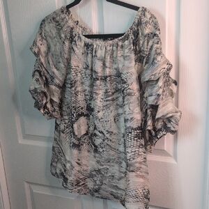 Elegant Snake Print Women's Top